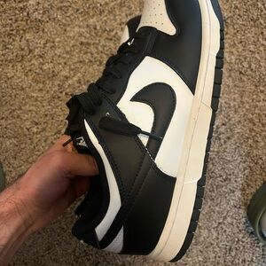 Nike Black and White Dunk Low Sneakers